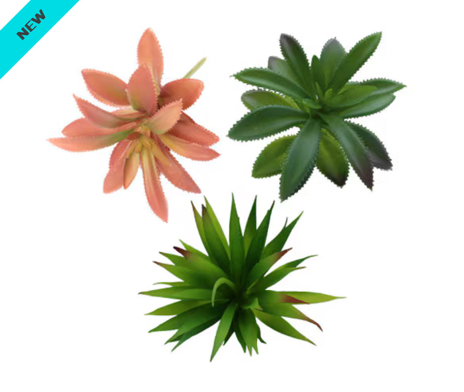 Habistat Artificial Plant, 3 pack, Succulent