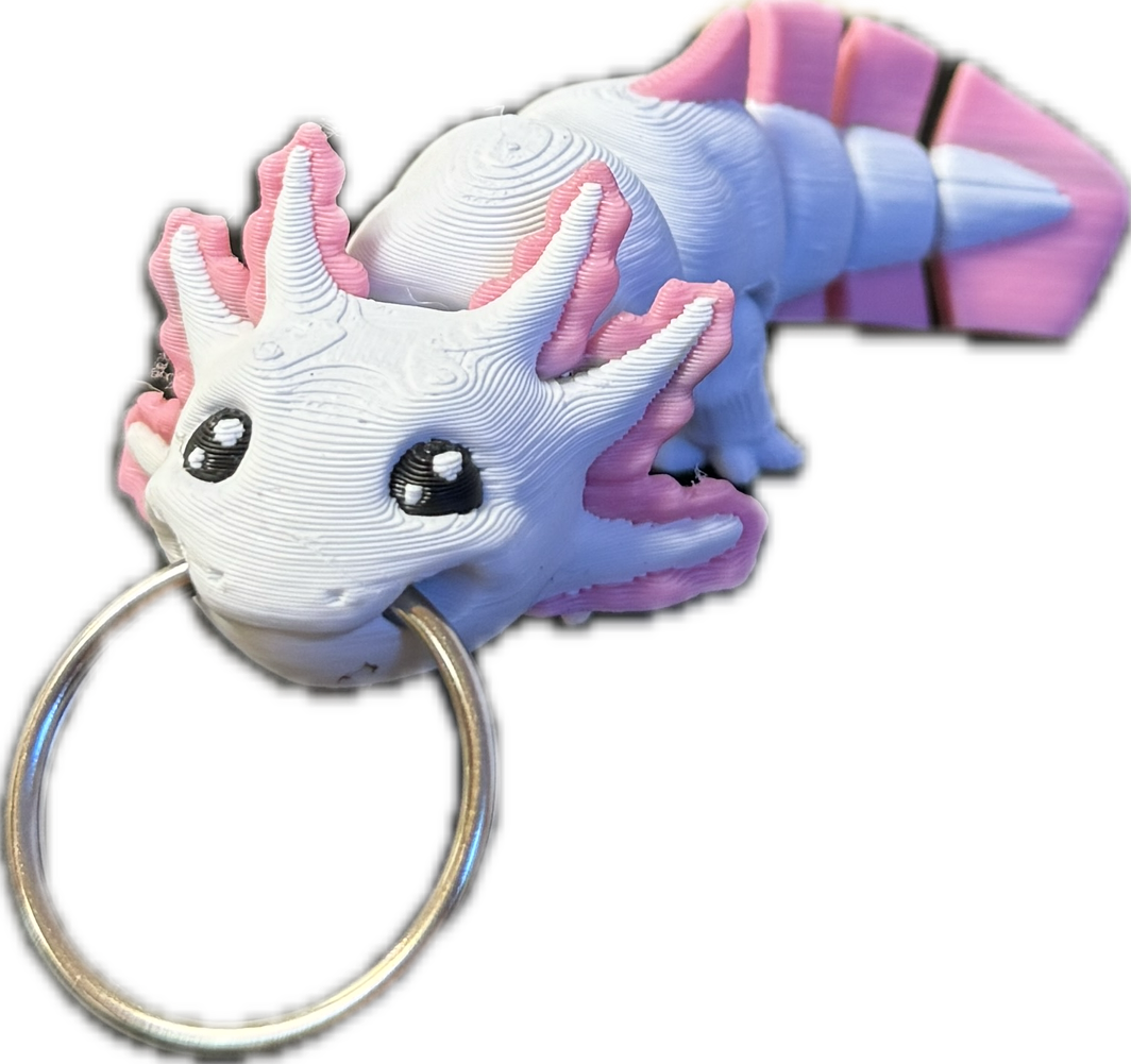 3D Printed Axolotl Keyring